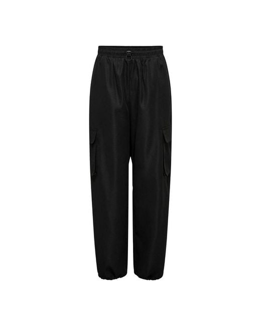 ONLY Black Cotton Cargo Pants