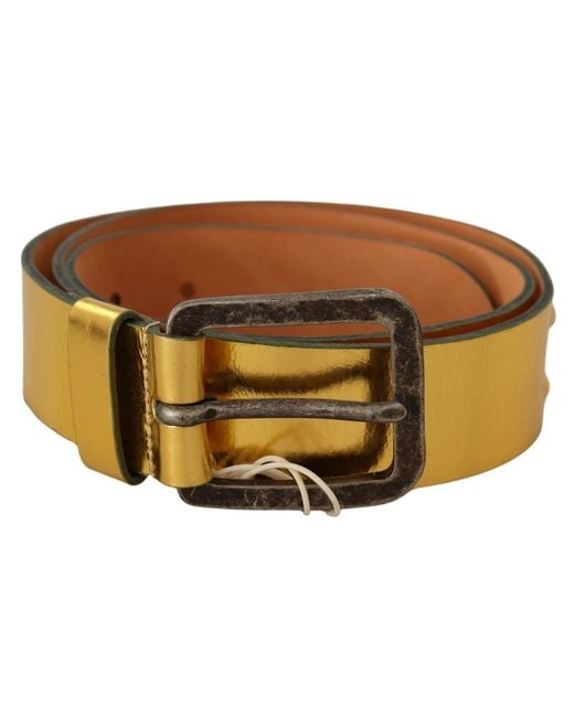 John Galliano Yellow Elegant Genuine Leather Belt for men