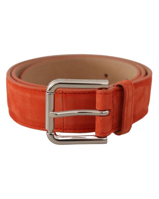 Dolce & Gabbana Red Elegant Suede Leather Belt