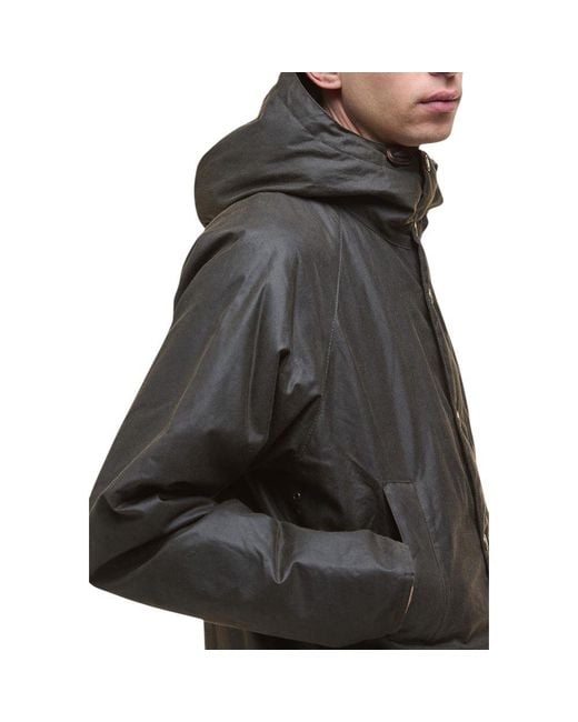 Barbour Black Green Cotton Parka for men