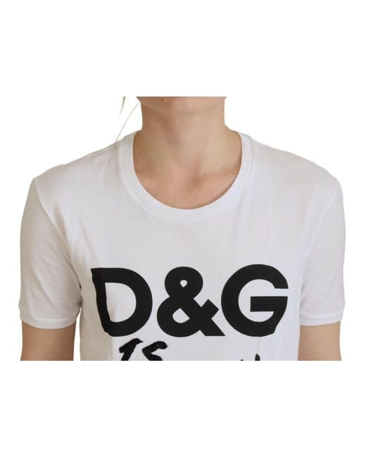 Dolce & Gabbana White Printed Cotton T-shirt