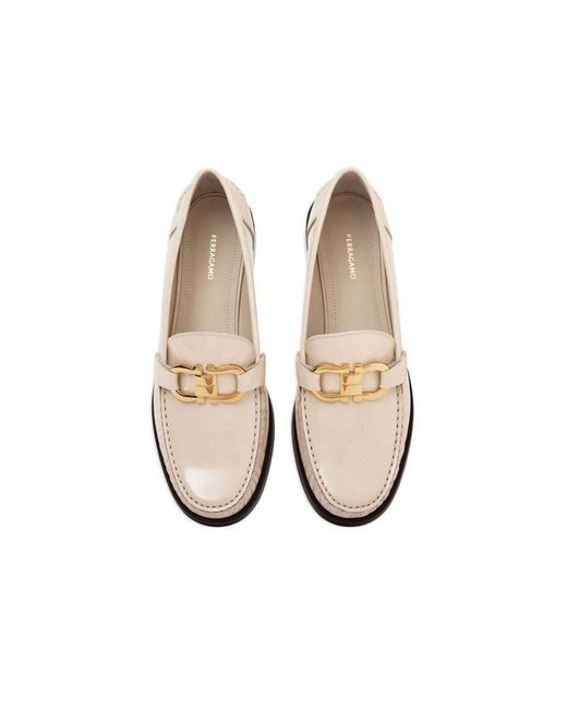 Ferragamo Natural White Calfskin Slip