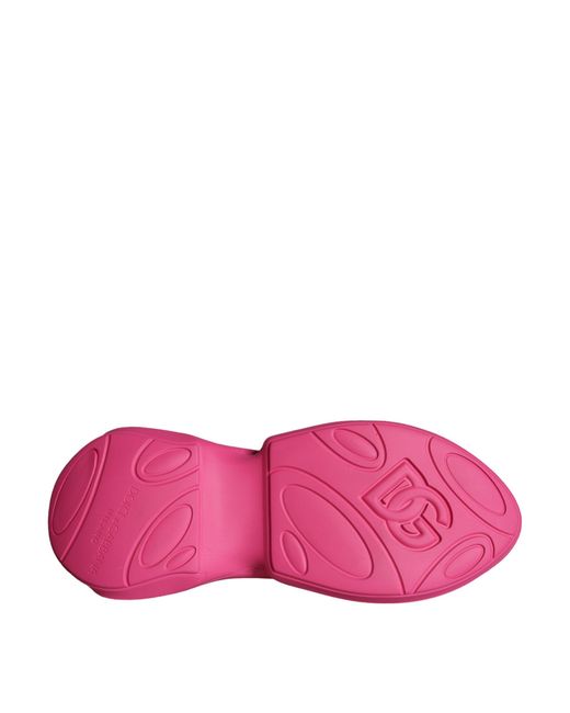 Dolce & Gabbana Pink Logo Print Slip On Socks Sneakers Shoes for men