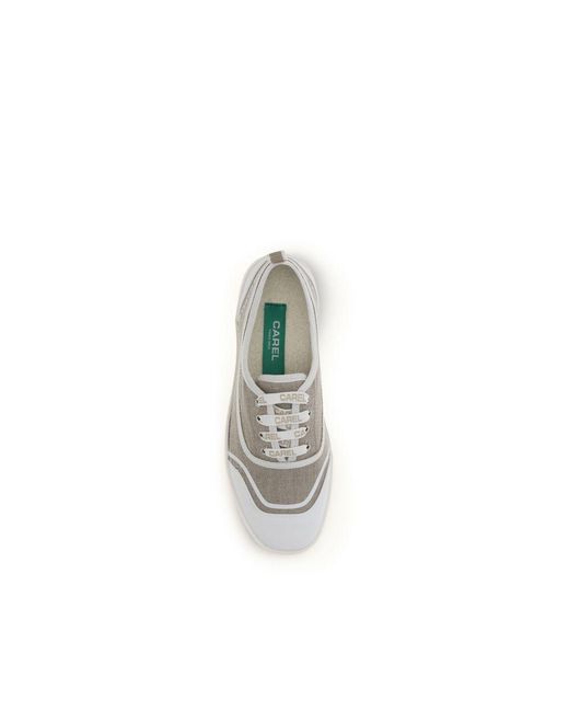 CAREL PARIS White Beige Cotton Low Top Sneakers