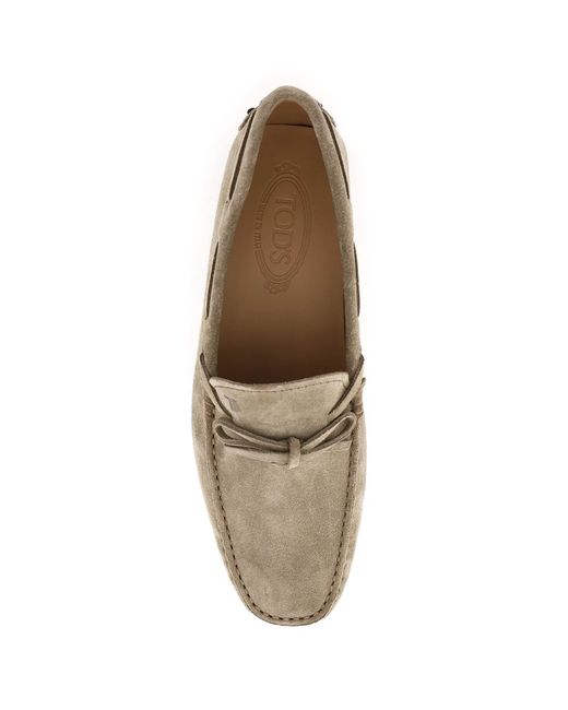 Tod's Gray Gommino Loafers With Laces for men