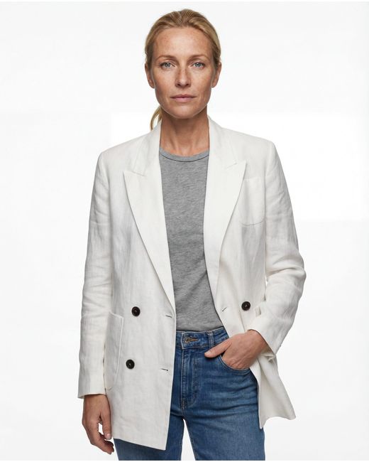 Brunello Cucinelli Gray White Cotton Coat