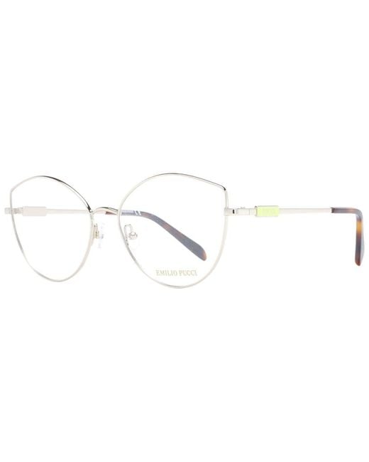 Emilio Pucci Metallic Silver Metal Glasses (frames)