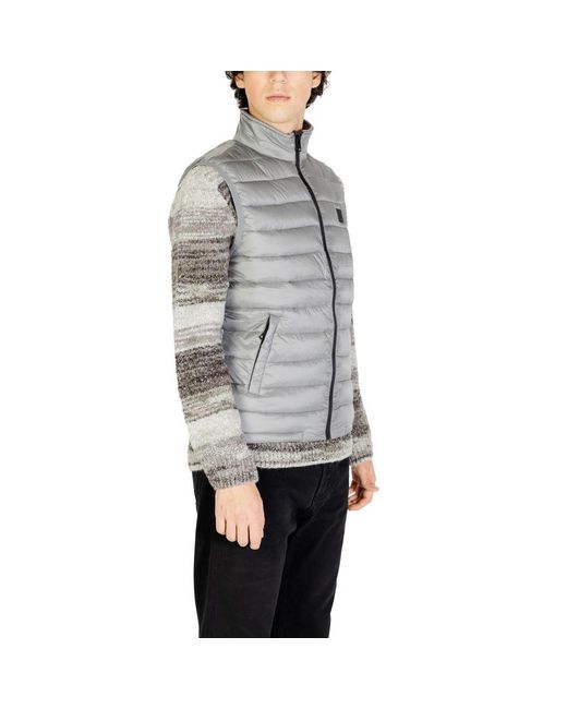 Gianni Lupo Gray Polyamide Sleeveless Jacket for men