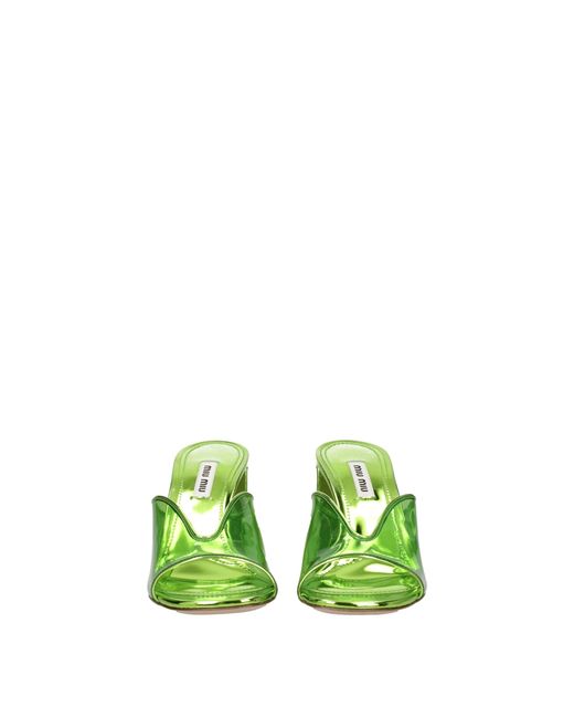 Miu Miu Green Plexiglass Platform Sandals for men