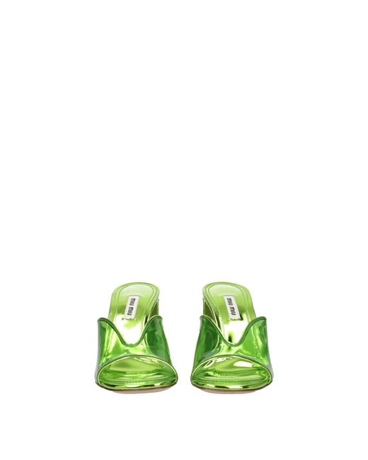 Miu Miu Green Plexiglass Platform Sandals for men