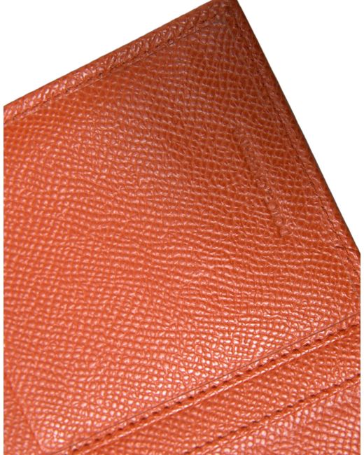 Dolce & Gabbana Orange Crocodile Leather Long Bifold Card Holder Wallet