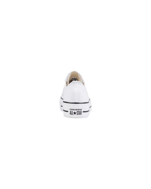 Converse White Leather Platform Sneakers