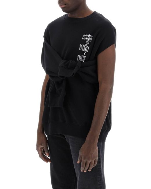 MM6 by Maison Martin Margiela Black "Sweatshirt With Cut Out And Numeric for men