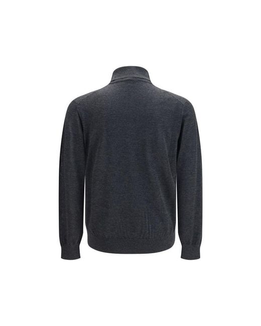 Giorgio Armani Blue Gray Cashmere Turtleneck for men