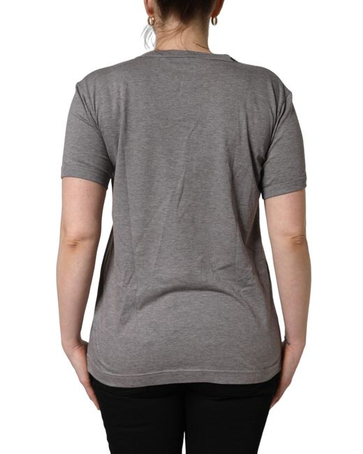 Dolce & Gabbana Gray Cotton Short Sleeves Crew Neck T-Shirt