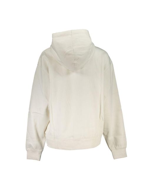Calvin Klein White Chic Fleece Hooded Sweatshirt