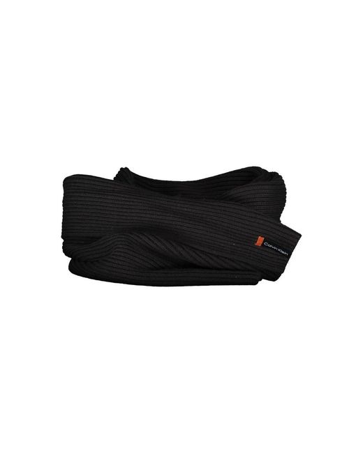 Calvin Klein Black Cotton Scarf for men