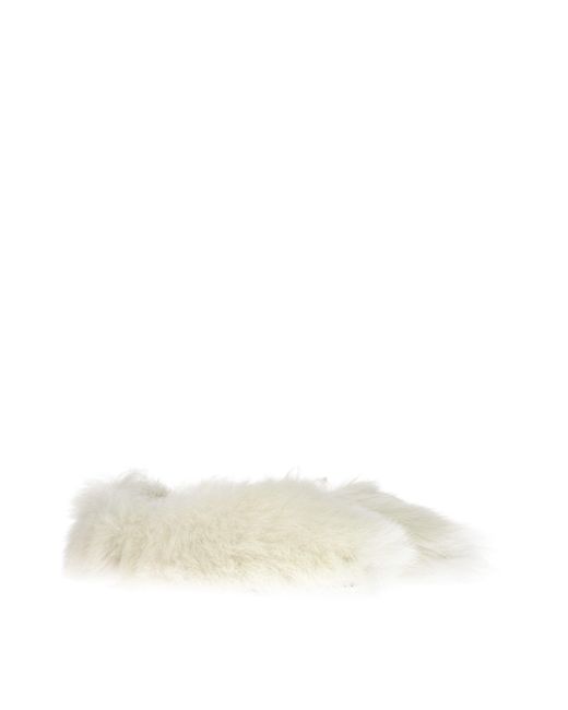 Jil Sander Natural White Fur Slippers
