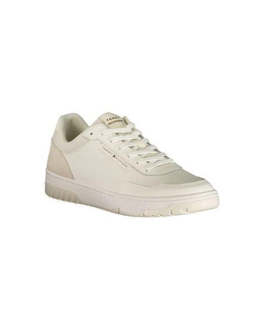 Tommy Hilfiger White Polyurethane Men's Sneaker for men