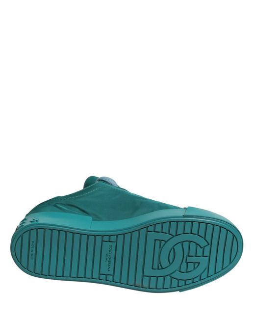 Dolce & Gabbana Green Teal Portofino Men Low Top Sneakers Shoes for men
