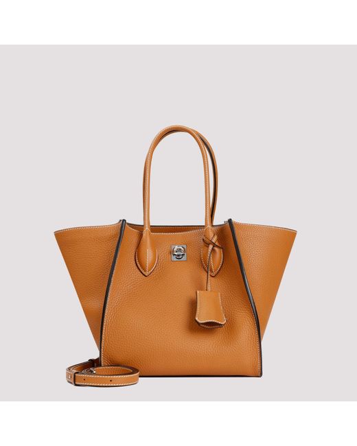 Ermanno Scervino Brown Biscuit Maggie Grained Calf Leather Tote Bag