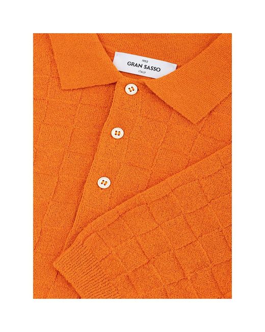 Gran Sasso Orange Cotton Polo Shirt for men