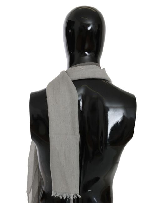 CoSTUME NATIONAL Black Fringe Neck Wrap Cotton Scarf Gray Ms1525bg for men