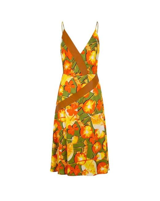 Trussardi Yellow Silk Dress