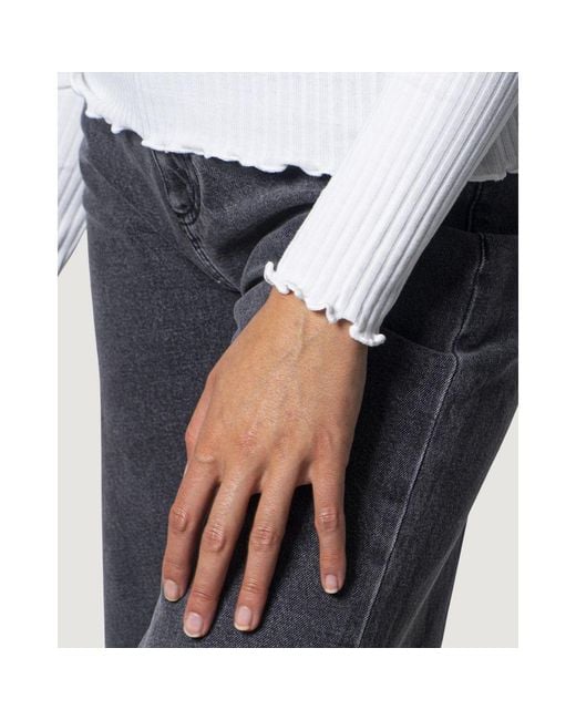 ONLY White Polyester Sweater