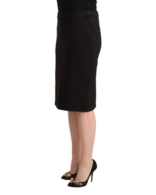 Gianfranco Ferré Black Gf Ferre Straight Pencil Cut Knee Length Skirt