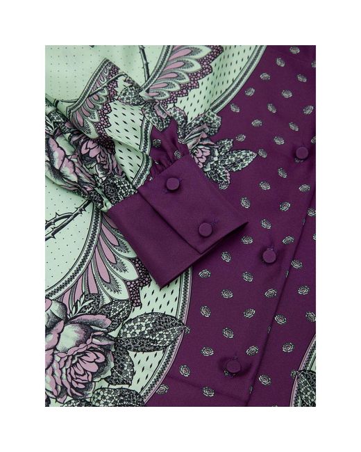 Gucci Blue Green Silk Pattern Shirt