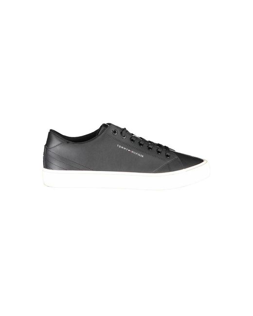 Tommy Hilfiger Black Sleek Lace-Up Eco-Conscious Sneakers for men