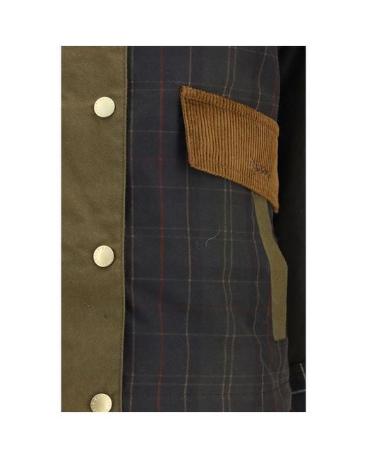 Barbour Green Brown Cotton Shell Jacket