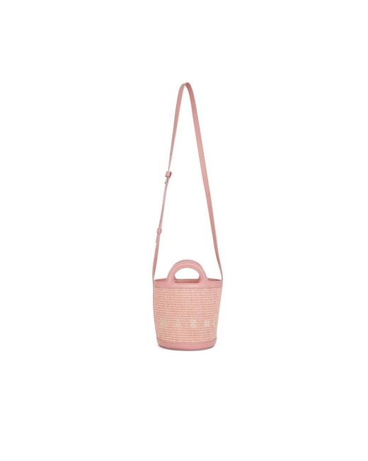 Marni Pink Multicolor Cotton Backet Bag