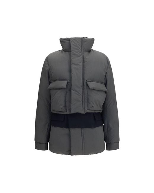 Sacai Gray Multicolor Polyester Coat