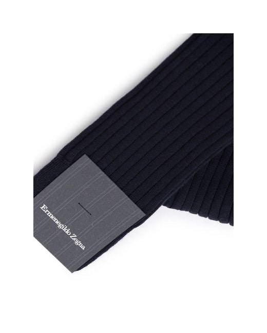 Zegna Navy Blue Wool Socks for men