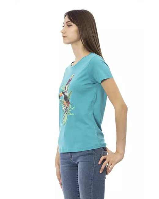 TRUSSARDI ACTION Light Blue Cotton T