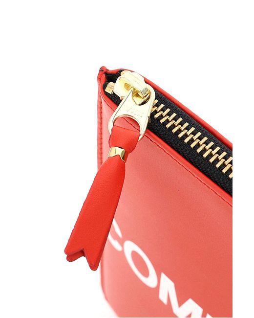 Comme des Garçons Red Leather Pouch With Logo for men