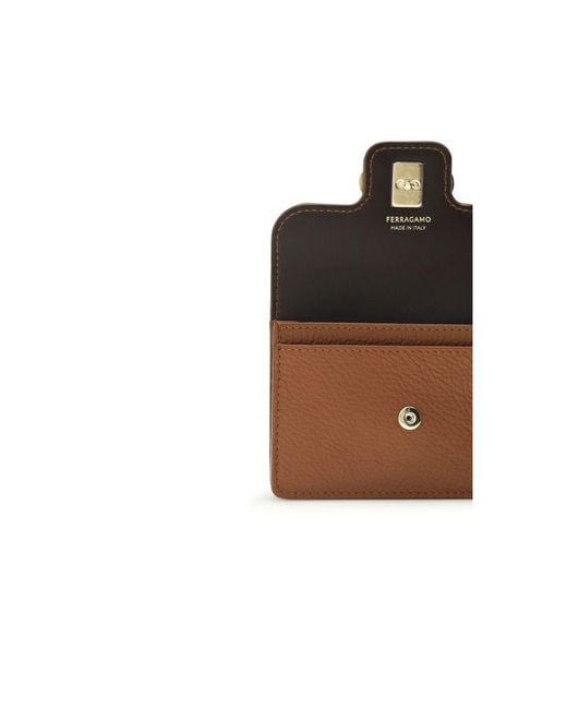 Ferragamo Brown Calf Leather Bos Taurus Wallet