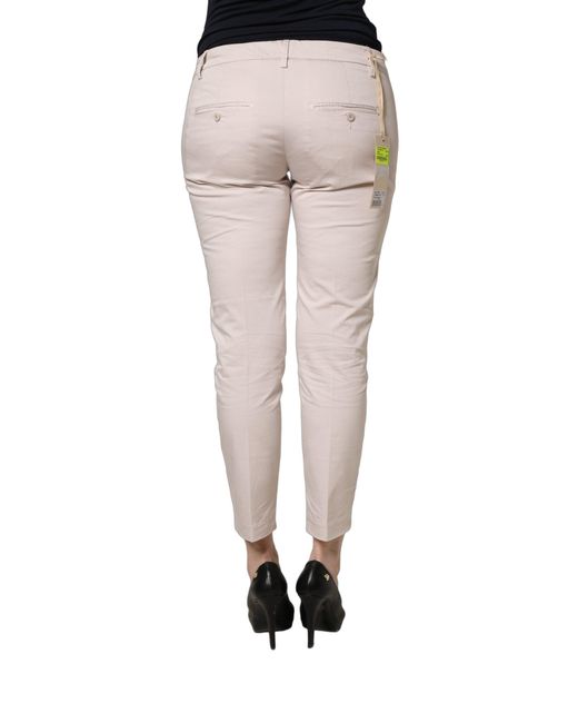 Versace Jeans Couture Multicolor Beige Low Waist Tapered Cropped Trousers Pants