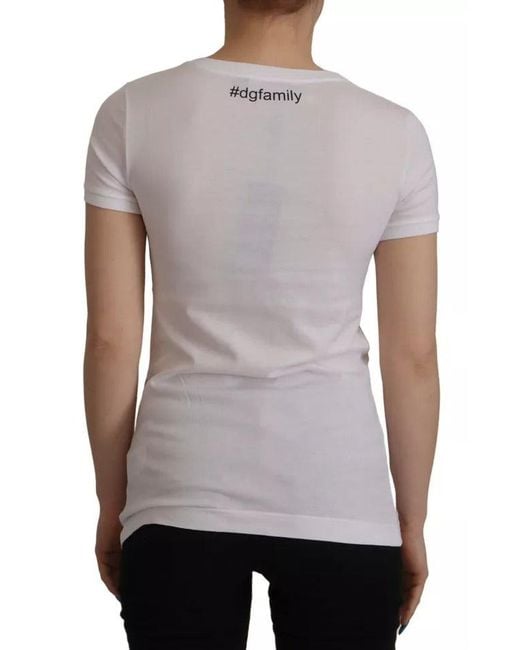 Dolce & Gabbana Gray #Dgfamily Patch Top Cotton T-Shirt