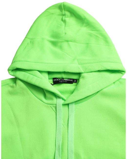 Dolce & Gabbana Green Neon Hooded Top Pullover Sweater for men
