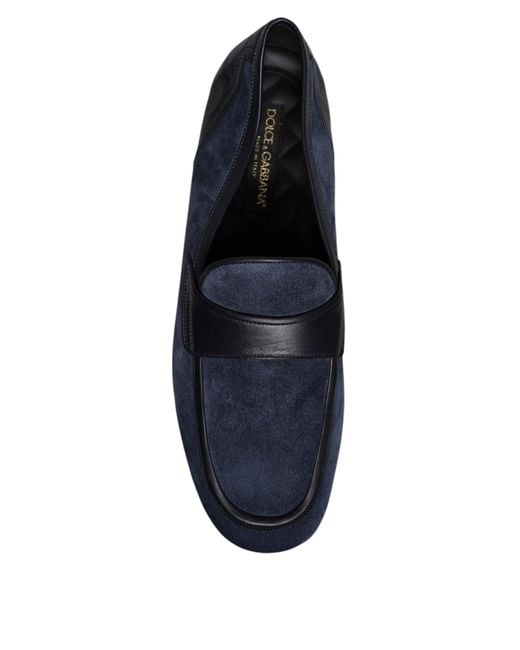 Dolce & Gabbana Blue Suede Leather Derby Studded Shoes main image 0
