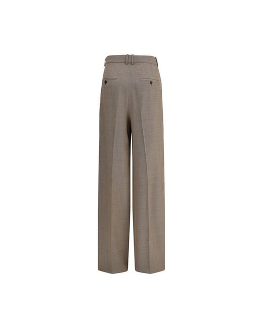 Saint Laurent Brown Beige Wool Casual Pants