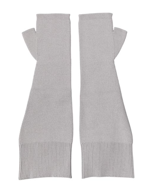 Dolce & Gabbana Gray Virgin Wool Knitted Fingerless Gloves for men