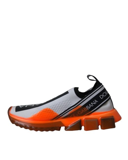 Dolce & Gabbana Orange Slip On Sorrento Sneakers Shoes