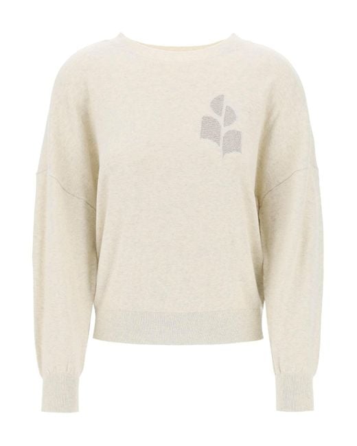 Isabel Marant White Isabel Marant Etoile Marisans Sweater With Lurex Logo Intarsia