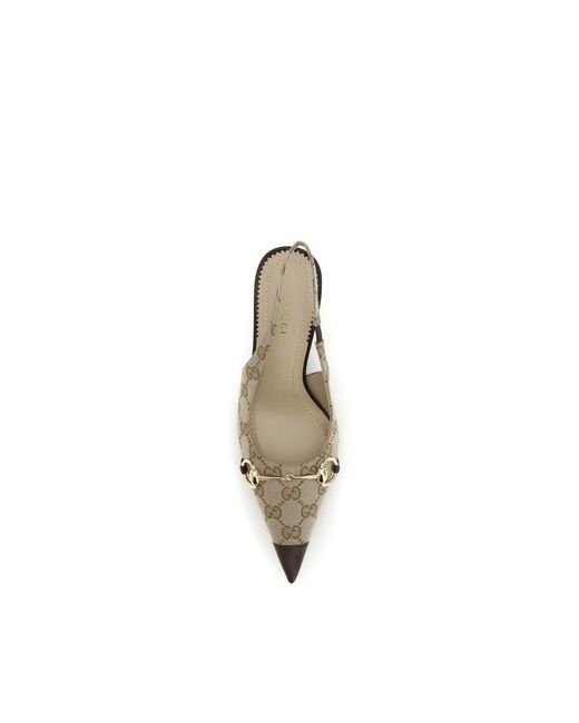 Gucci Metallic Beige Fabric High Heel Pumps