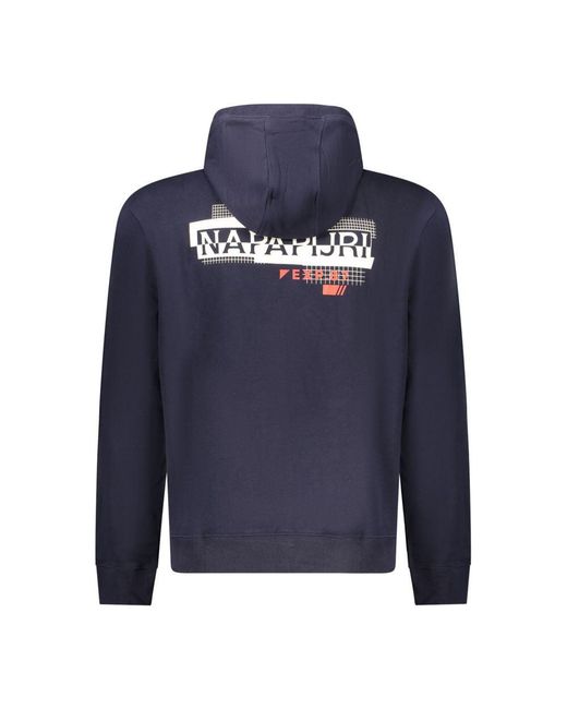 Napapijri Blue Cotton Men's Hoodie for men