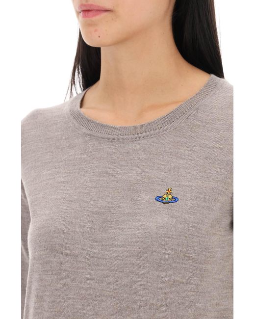 Vivienne Westwood Gray Bea Cardigan With Embroidered Logo